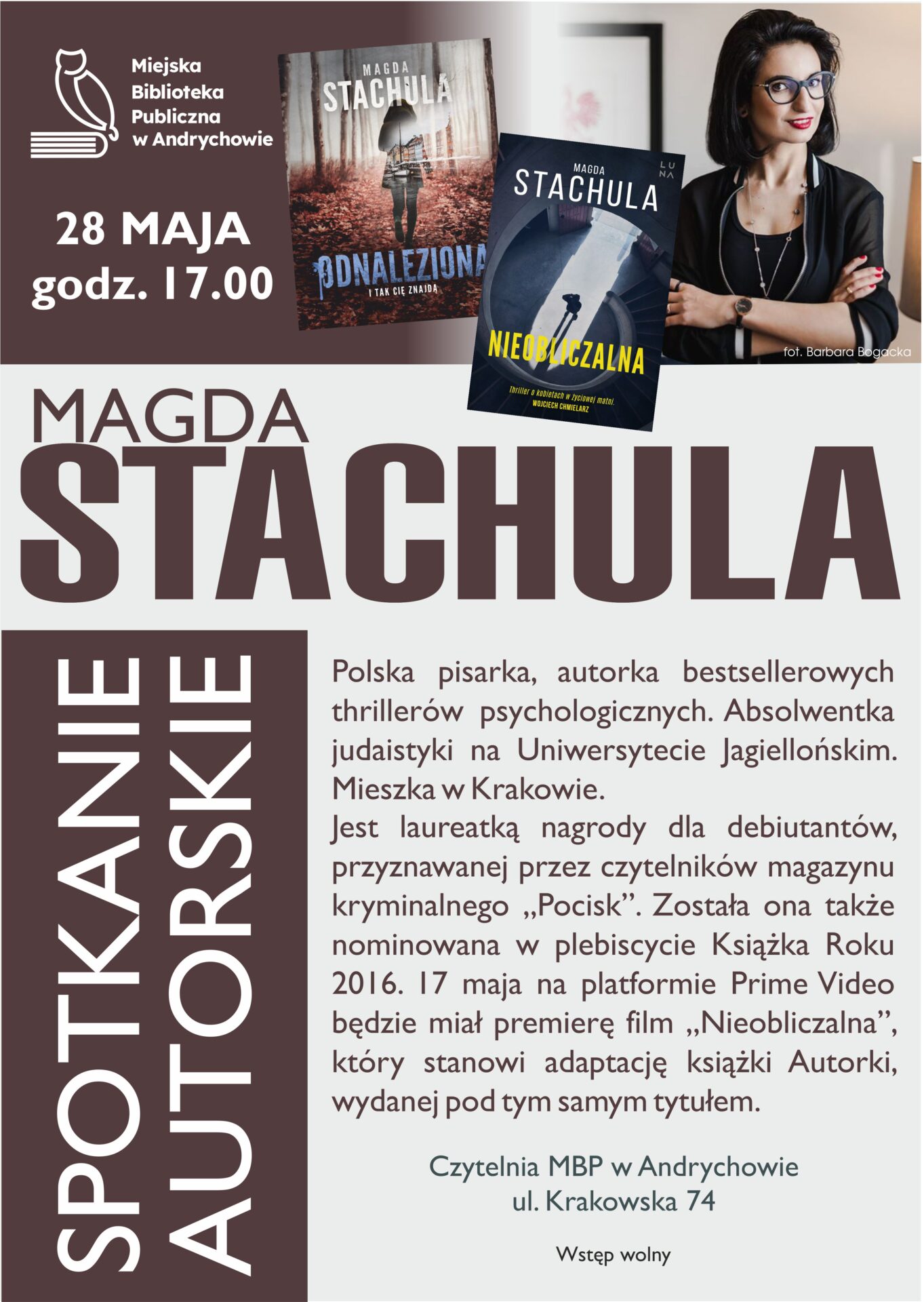 Magda Stachula w MBP w Andrychowie