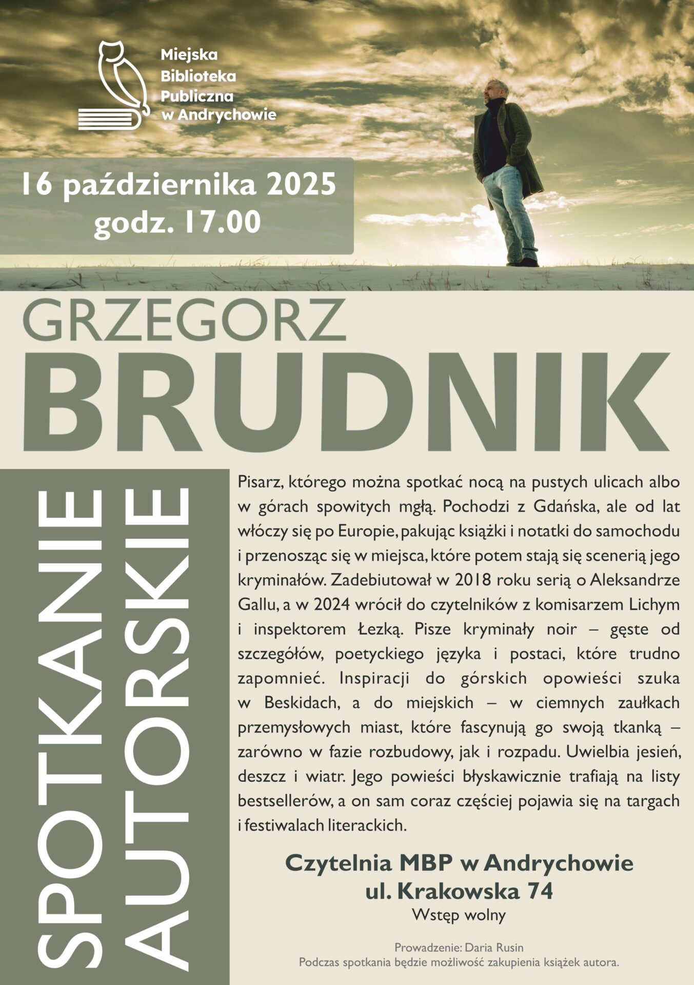 spotkanie autorskie z Grzegorzem Brudnikiem w Andrychowie